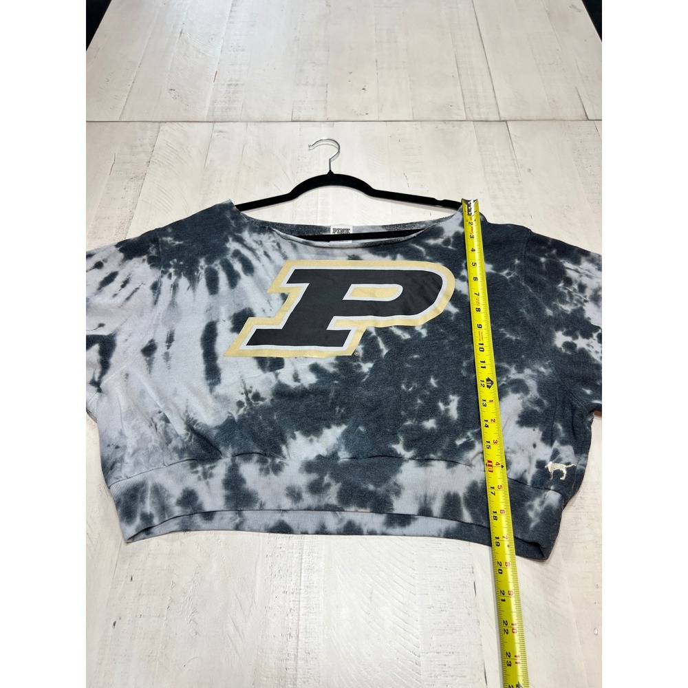 Victoria's Secret PINK Purdue Boilermakers Tie Dye Cropped Sweatshirt Medium - Picture 4 of 6